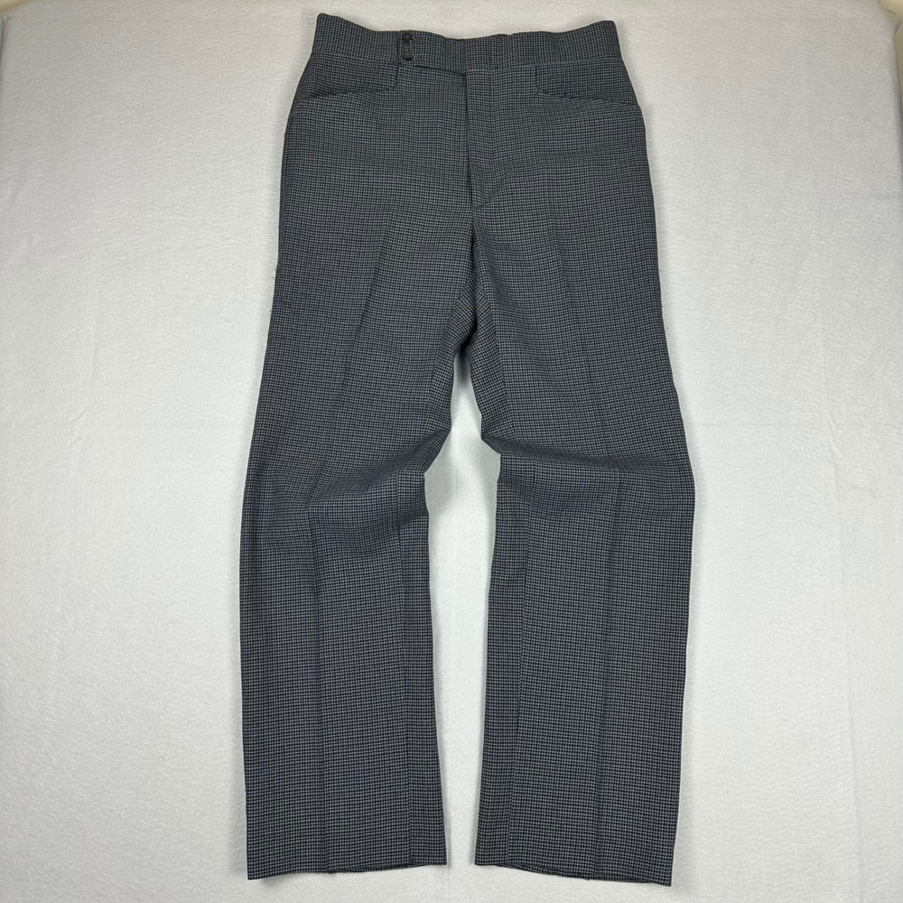 Haggar Expand-O-Matic Vintage Slacks Mens Gray Houndstooth Dress Pants 32 x 31